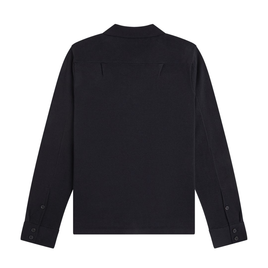 Fred Perry Knitted Overshirt in Black