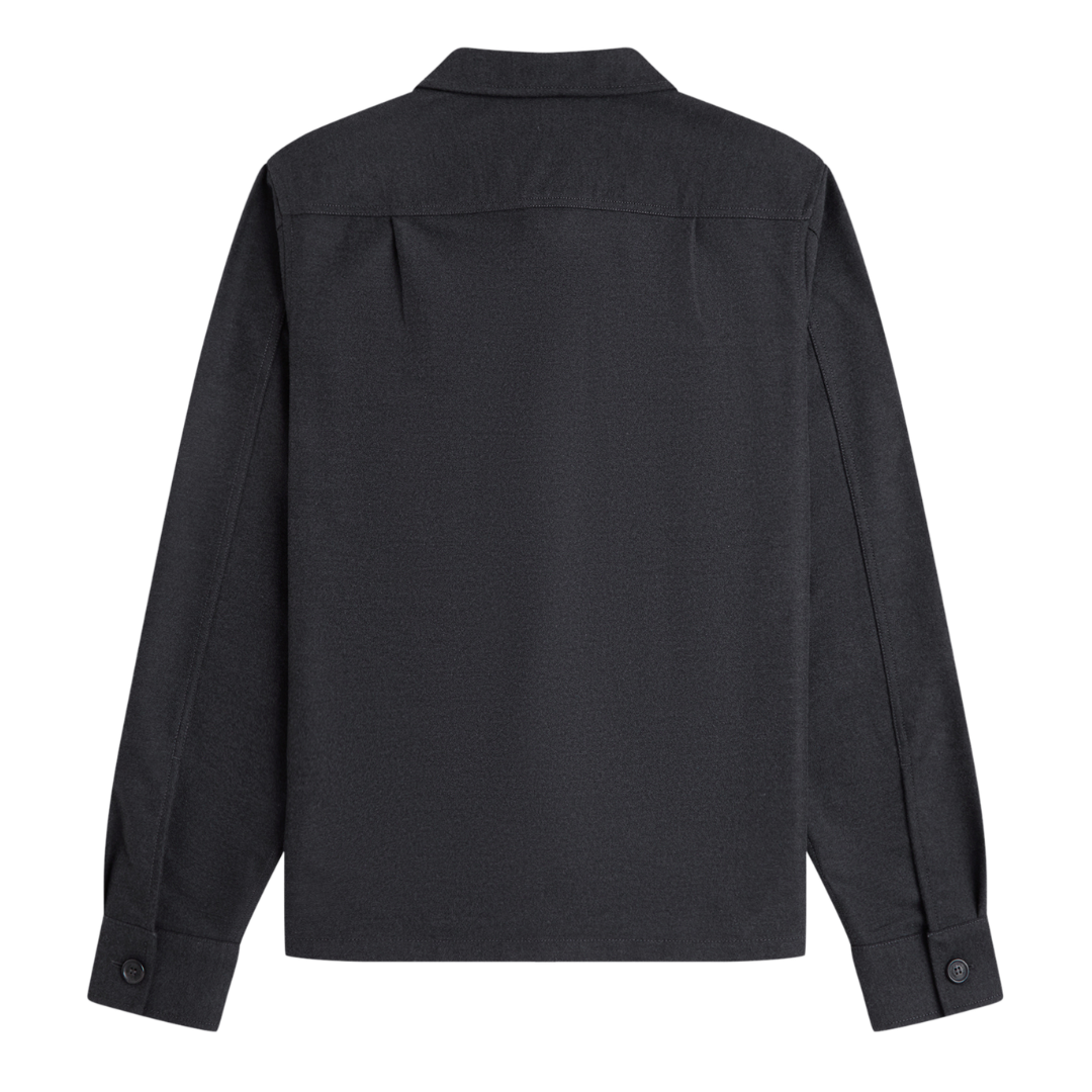 Fred Perry Brushed Twill Overshirt in Charcoal Marl