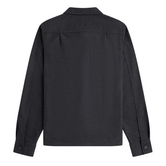 Fred Perry Brushed Twill Overshirt in Charcoal Marl
