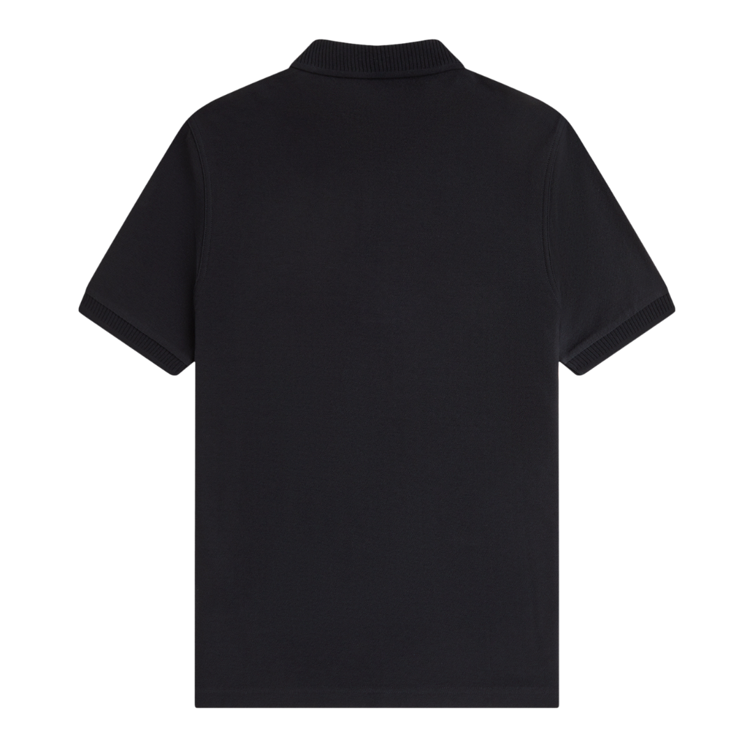 Fred Perry Crepe Pique Polo Shirt in Black