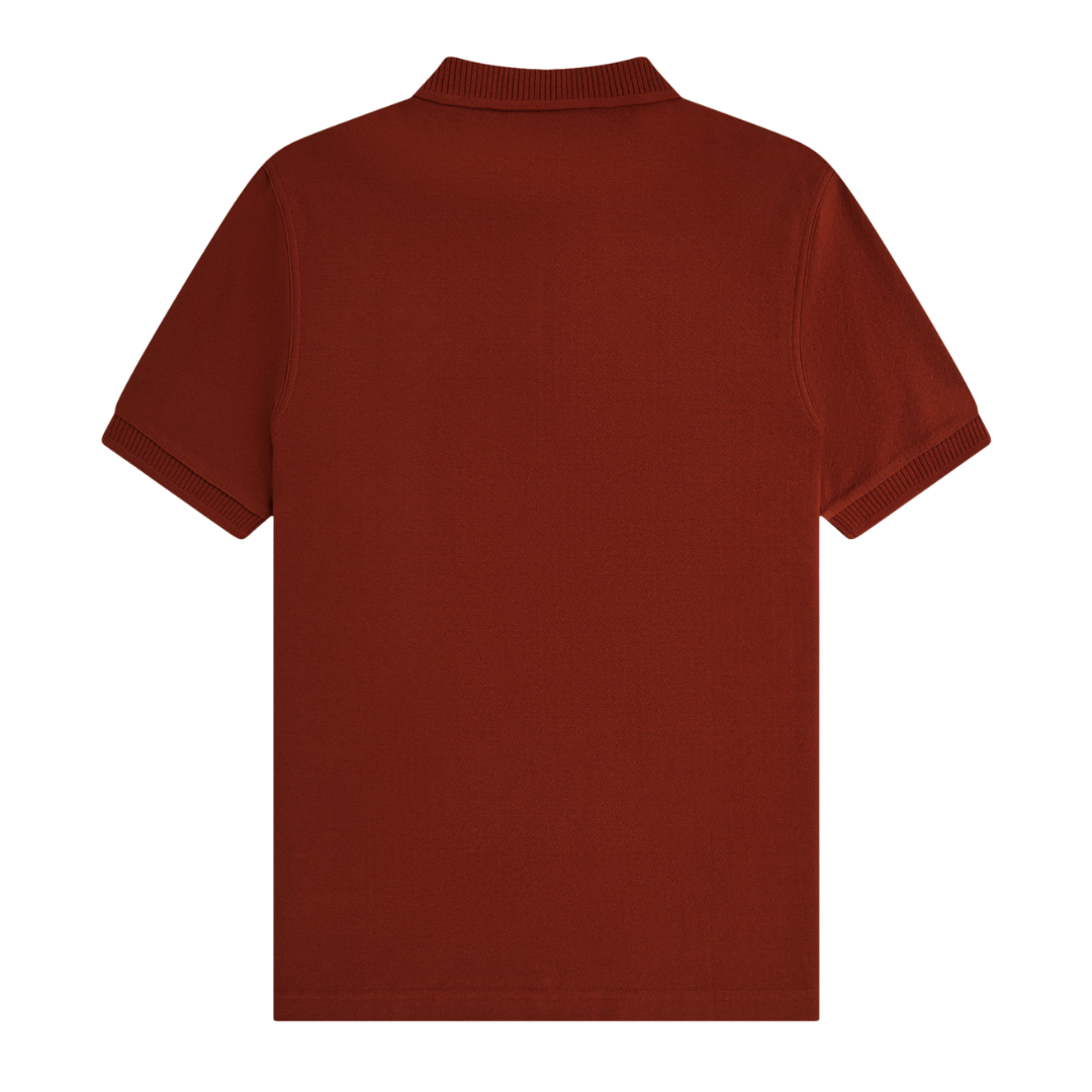 Fred Perry Crepe Pique Polo Shirt in Brandy