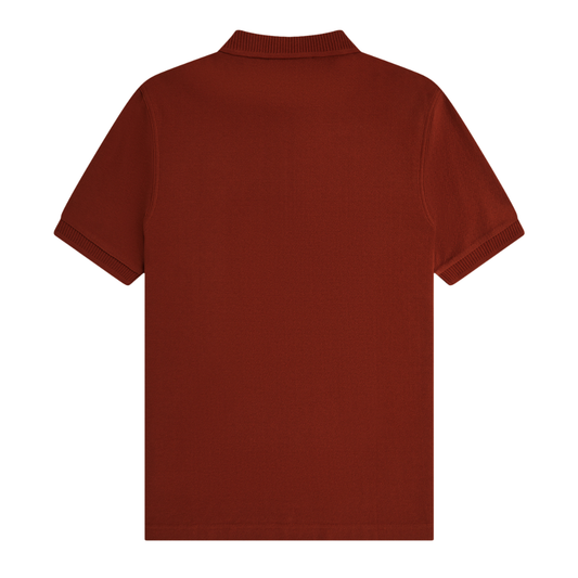 Fred Perry Crepe Pique Polo Shirt in Brandy