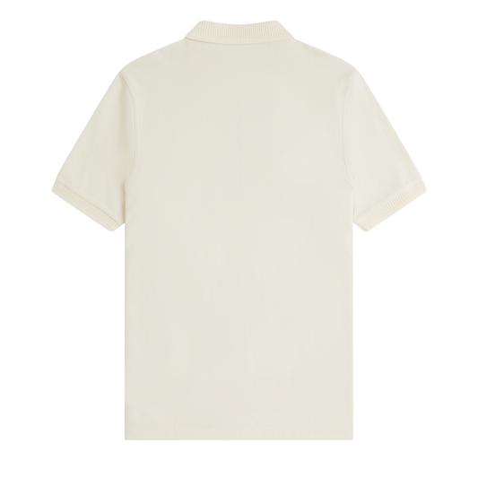 Fred Perry Crepe Pique Polo Shirt in Ecru
