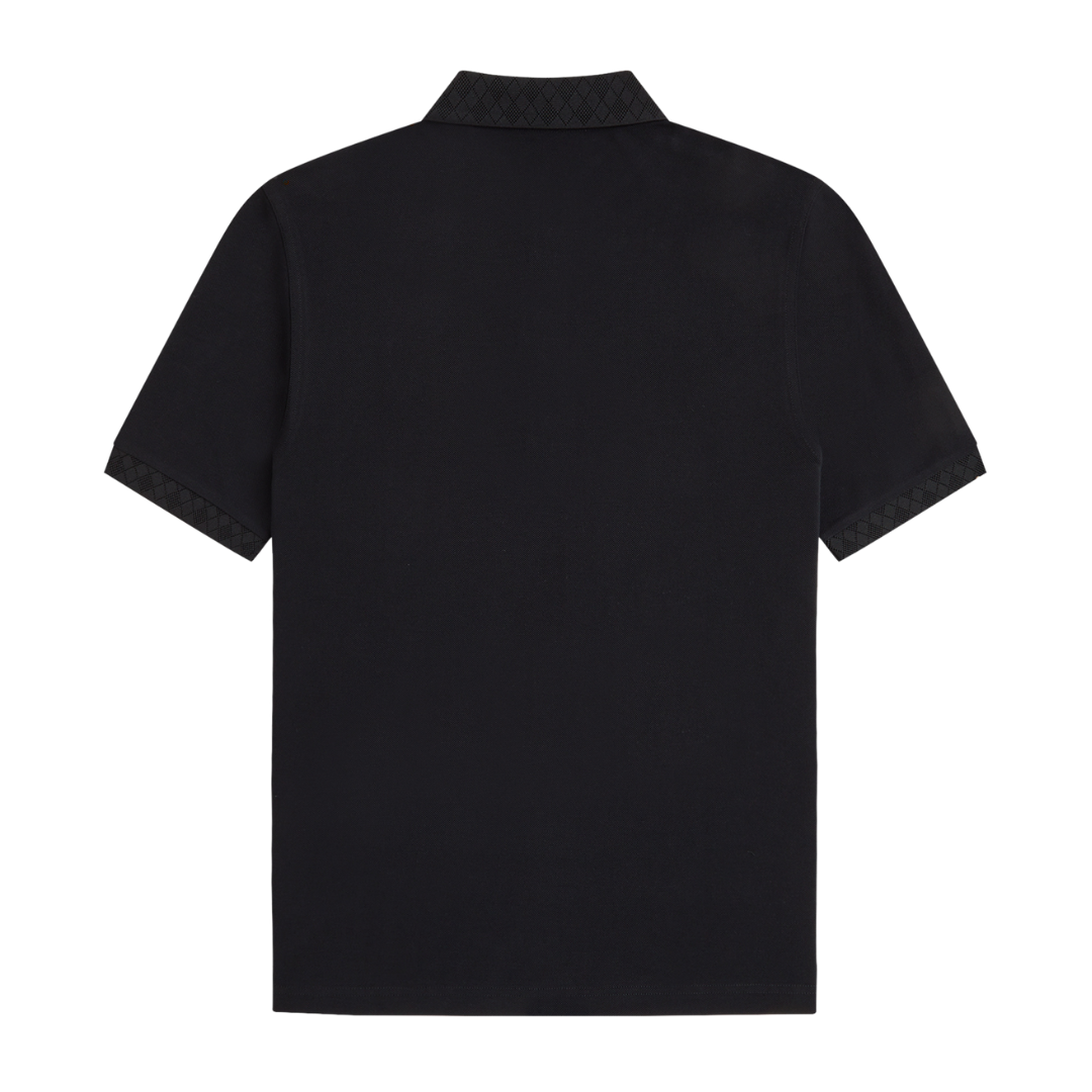 Fred Perry Jacquard Trim Polo in Black