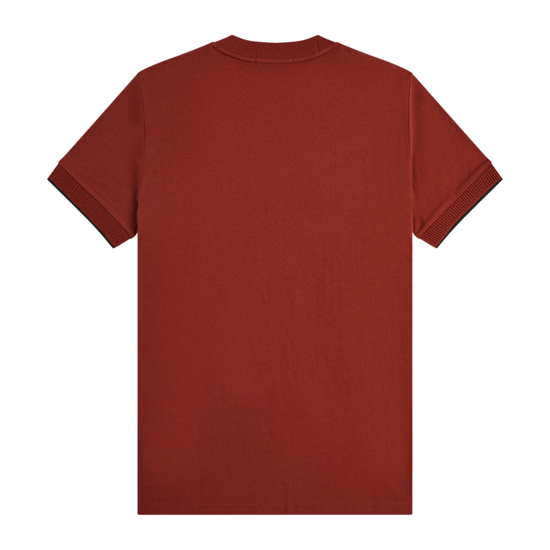 Fred Perry Mesh Cuff T-Shirt in Brandy