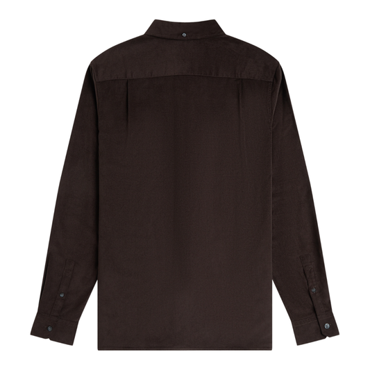 Fred Perry Needle Cord Shirt in Rich Brown