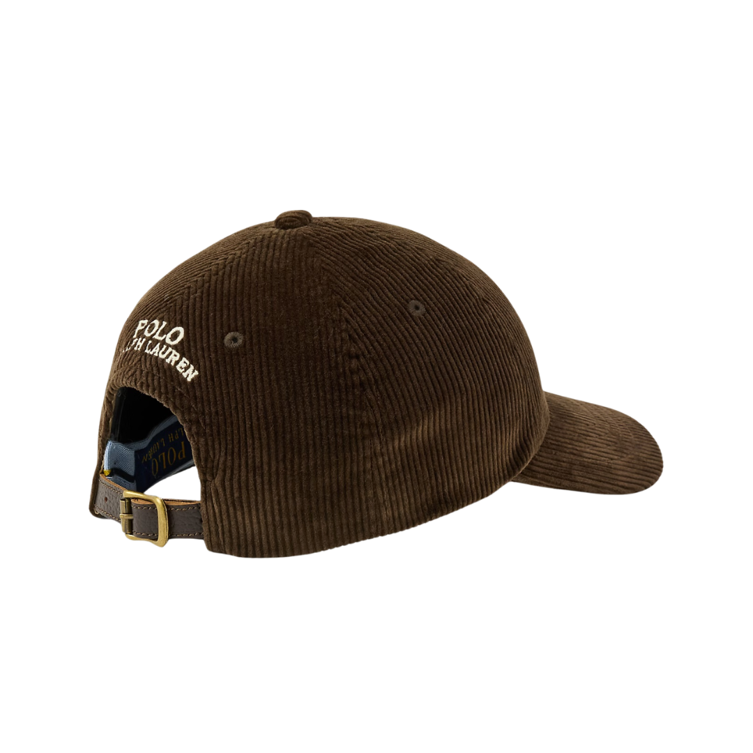 Ralph Lauren Corduroy Sports Cap in Dark Beech
