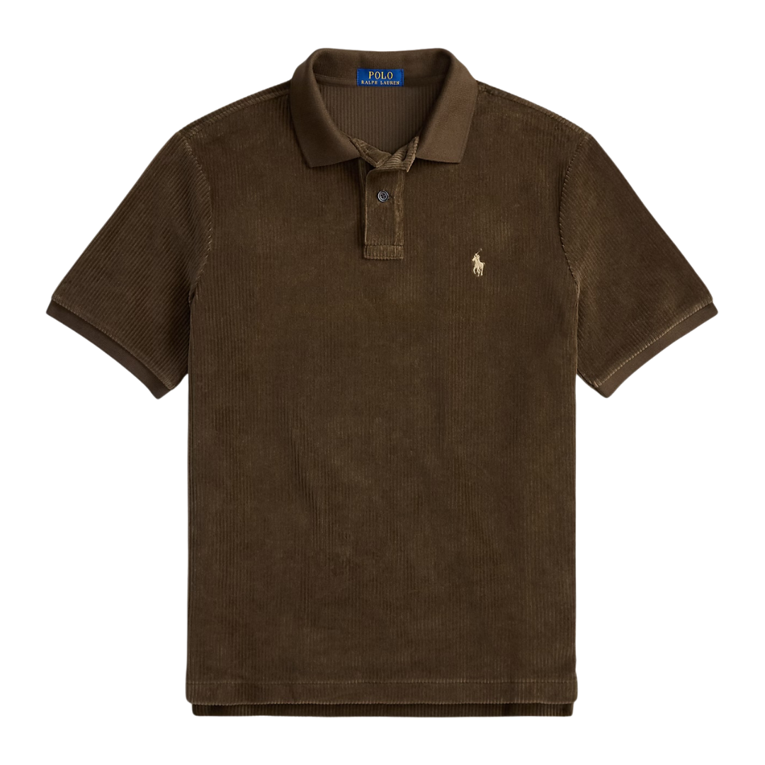 Ralph Lauren Corduroy Polo Top in Nutmeg Brown