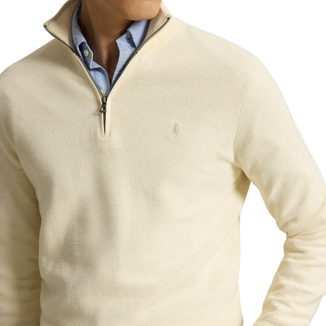 Ralph Lauren Quarter Zip Jumper in Andover Cream