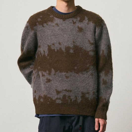 Gramicci Mohair Splatter Sweater in Slate Splatter