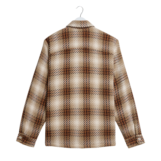 Wax London Whiting Overshirt in Natural & Ecru