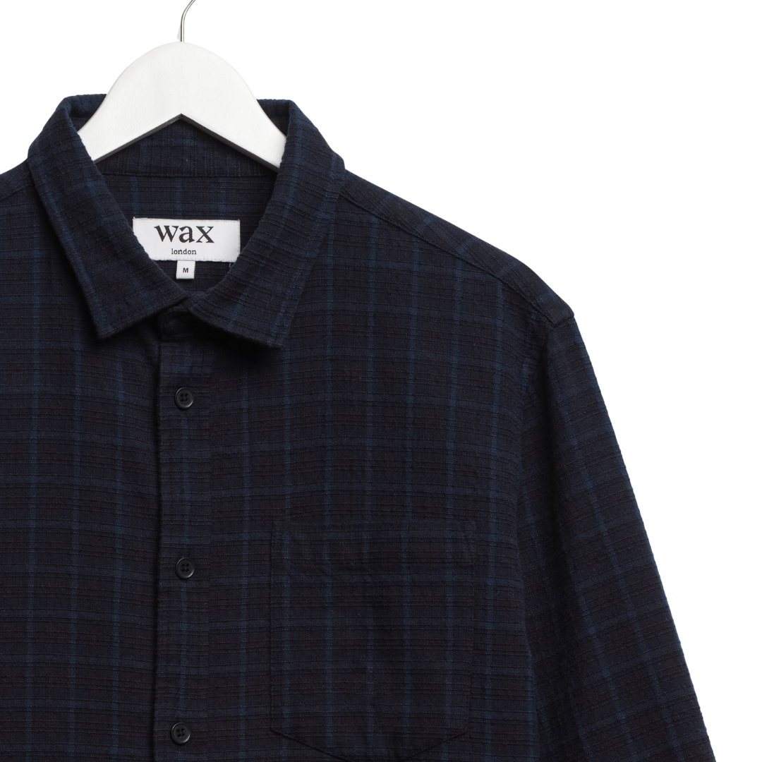 Wax London Shelly Shirt in Navy & Black