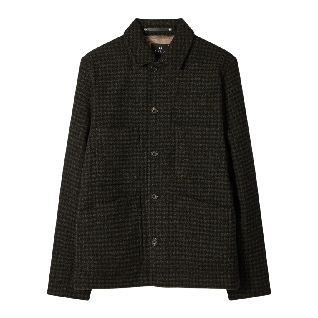 Paul Smith Houndstooth Chore Jacket in Bottle Green