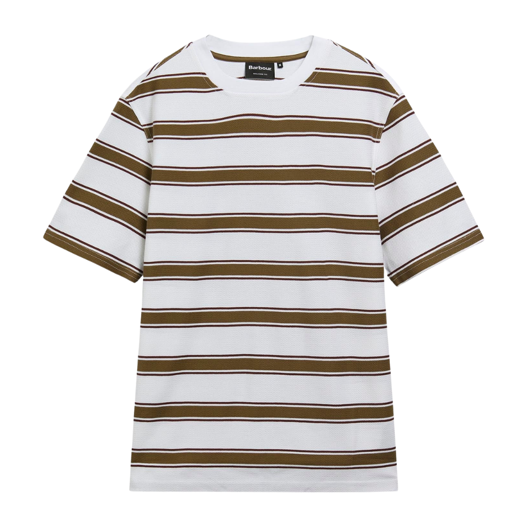 Barbour Browtop Striped T-Shirt in White