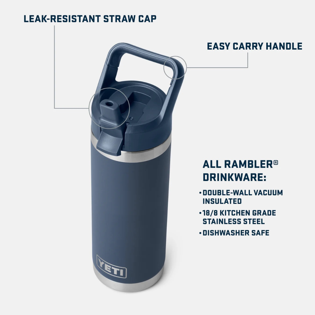 YETI Rambler 18oz Colour Matched Straw Bottle in Seafoam