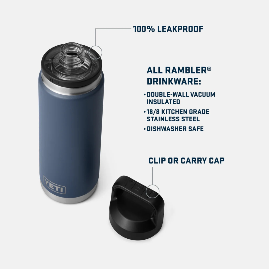 YETI Rambler 26oz Chug Water Bottle in Navy
