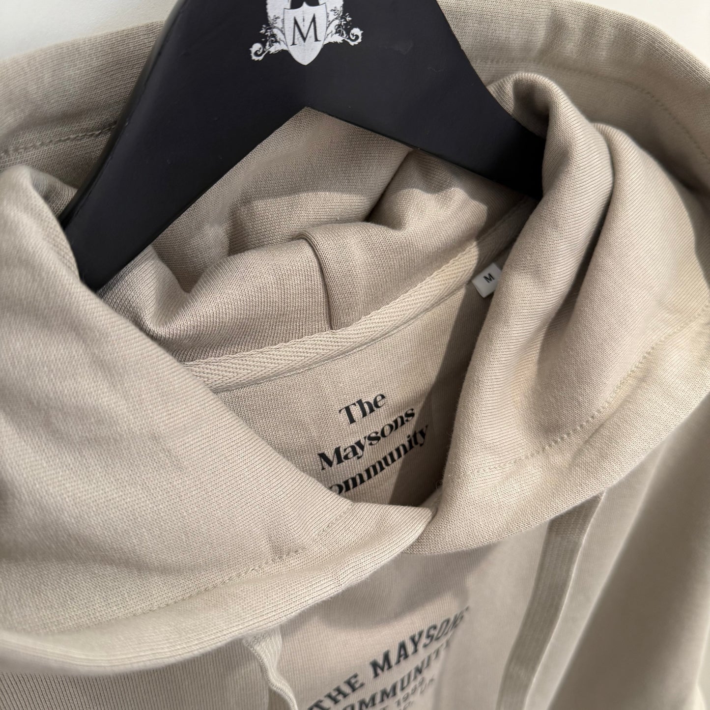 The Maysons Community Stamp Logo Hoody in Stone