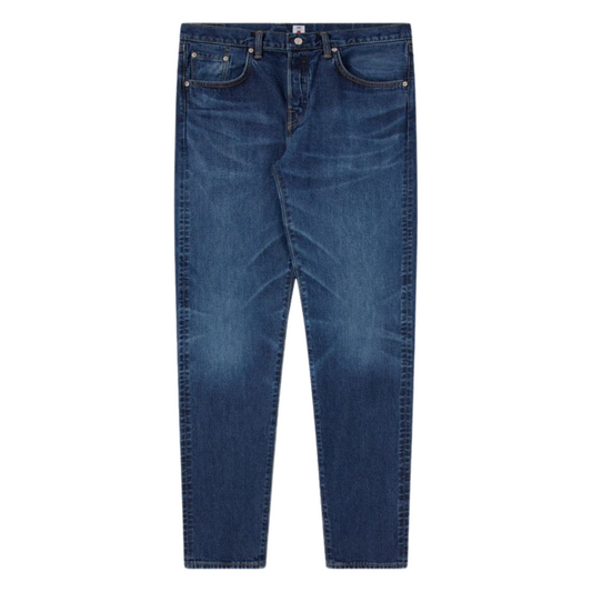 Edwin Regular Tapered Jeans in Blue - Mid Dark Used