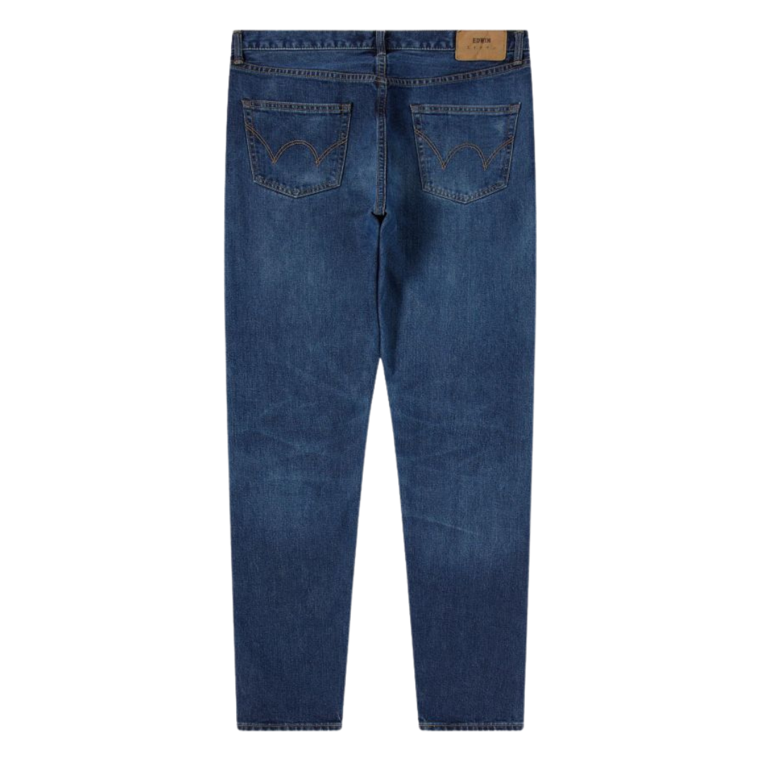 Edwin Regular Tapered Jeans in Blue - Mid Dark Used