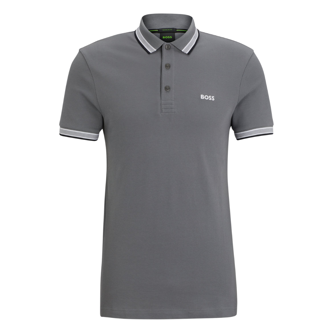 Boss Paddy Polo in Medium Grey