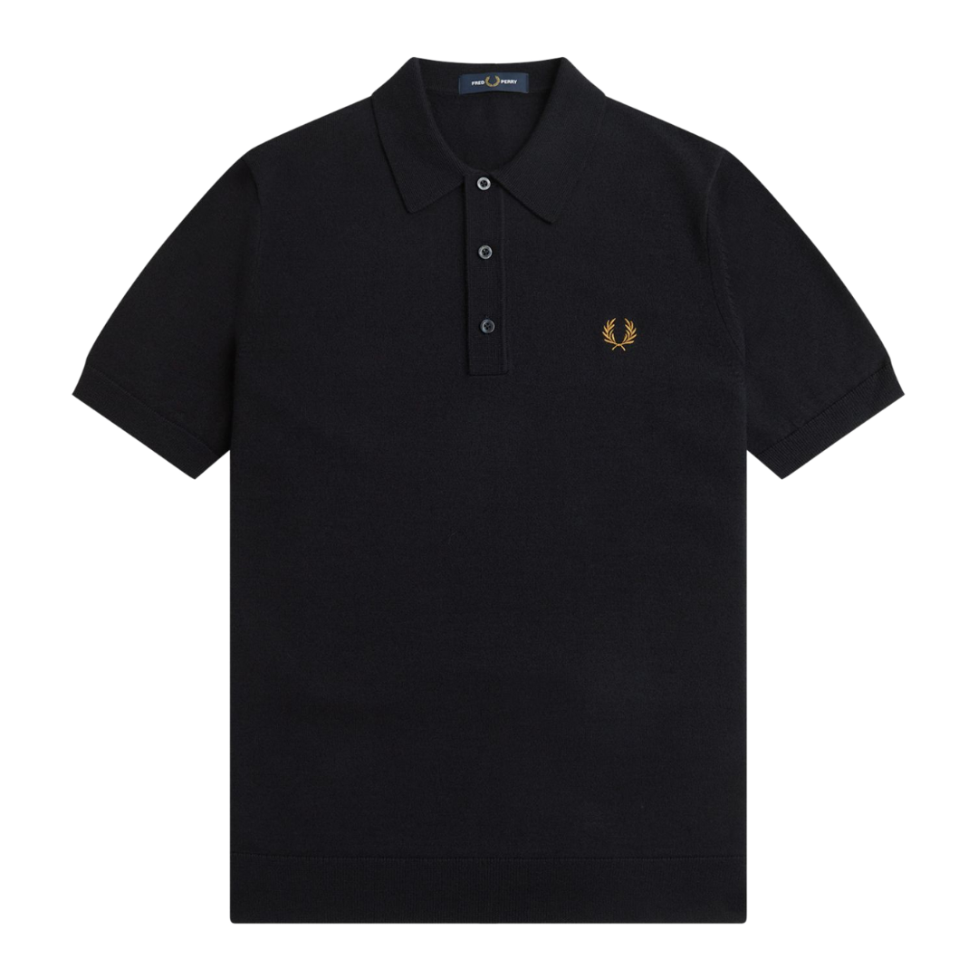 Fred Perry Classic Knitted Shirt in Navy