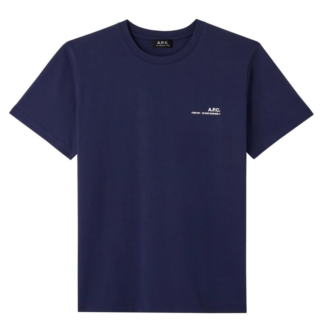 A.P.C Item Tee in Dark Navy