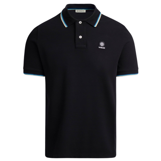 Sandbanks Tipped Polo in Black