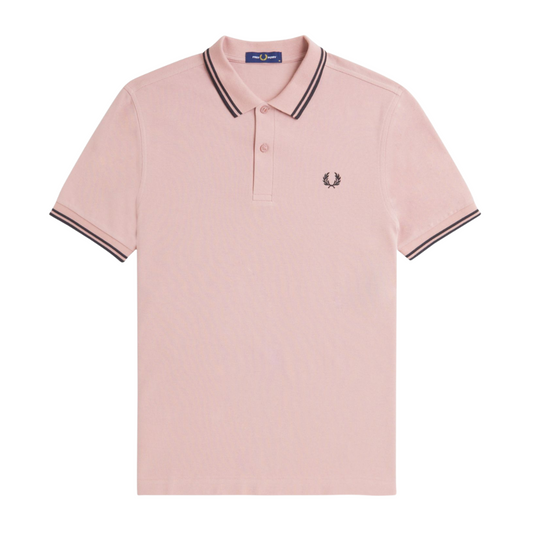 Fred Perry Twin Tip Polo in Dusty Rose