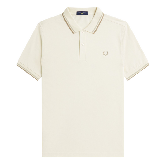 Fred Perry Twin Tip Polo in Ecru