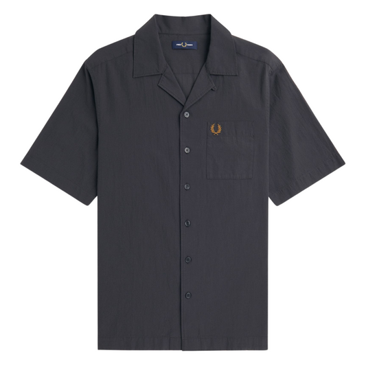 Fred Perry Revere Collar Shirt in Anchor Grey