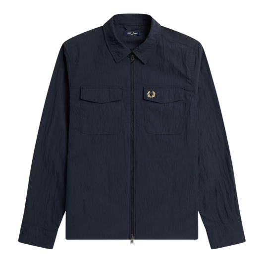 Fred Perry Zip Overshirt in Navy