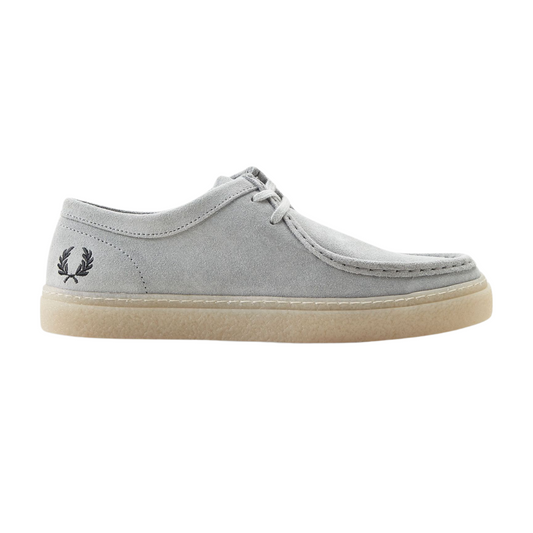 Fred Perry Dawson Low Suede Shoe in Limestone Grey