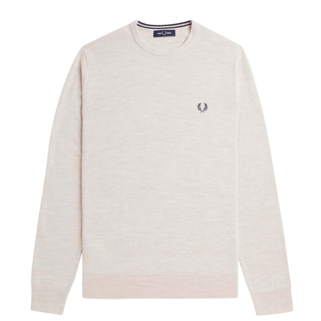 Fred Perry Classic Crew Knit in Porridge Marl