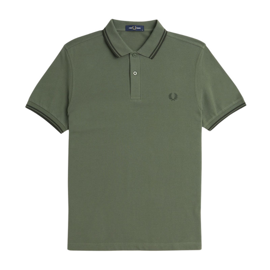 Fred Perry Twin Tip Polo in Laurel Wreath Green