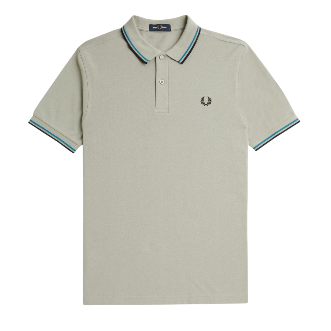 Fred Perry Twin Tip Polo in Limestone Grey