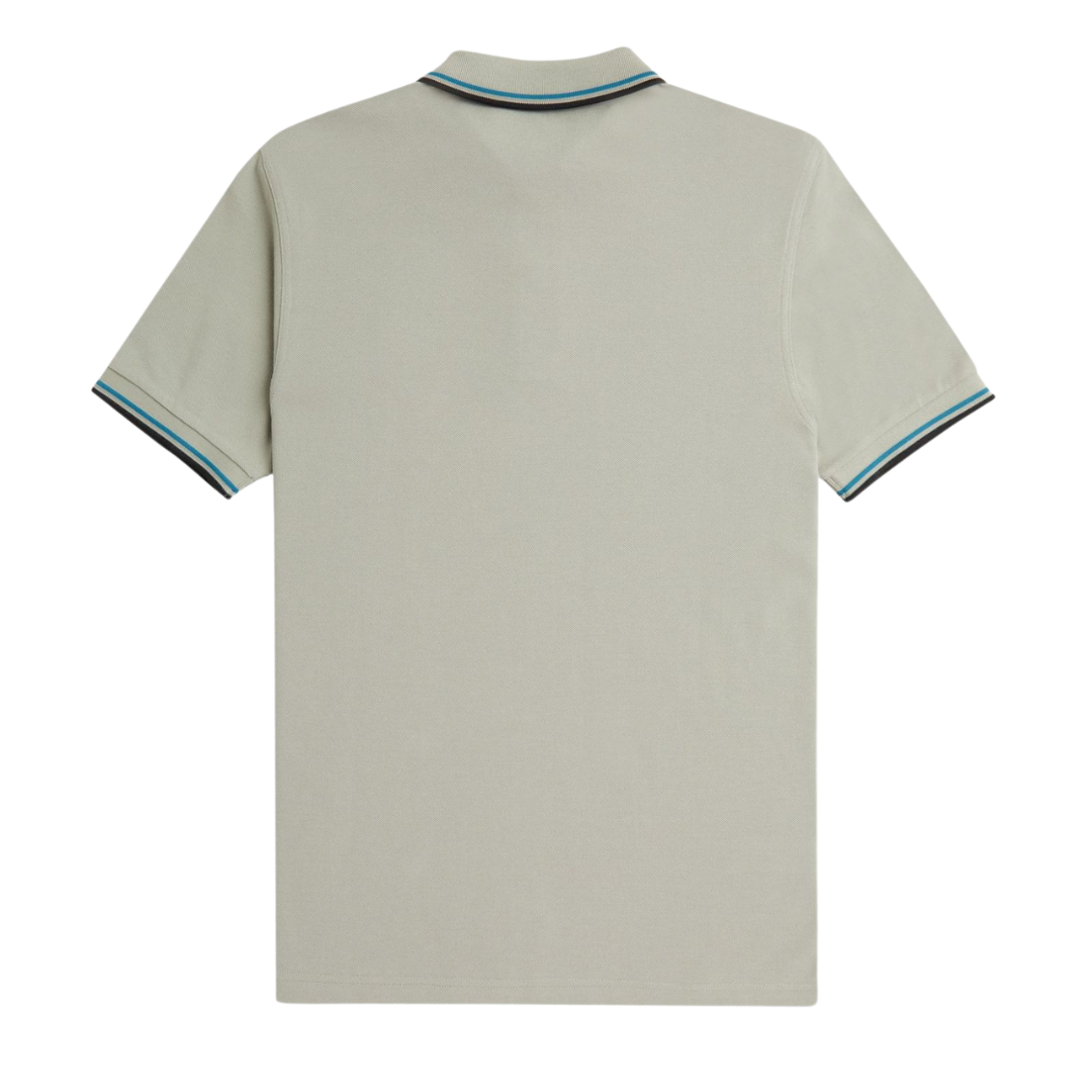 Fred Perry Twin Tip Polo in Limestone Grey