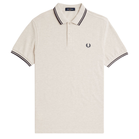 Fred Perry Twin Tipped Polo in Porridge Marl