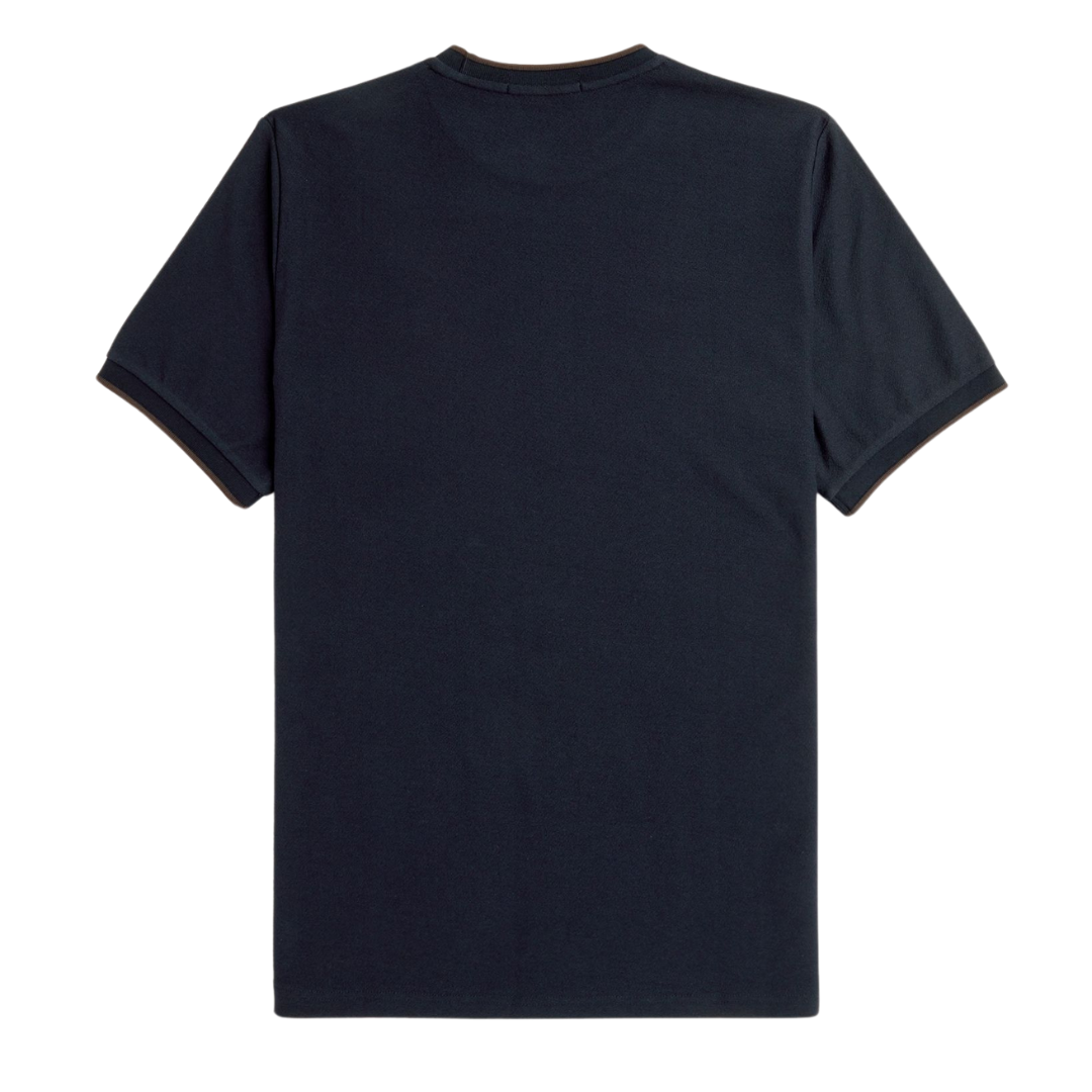 Fred Perry Crepe Pique Tee in Navy