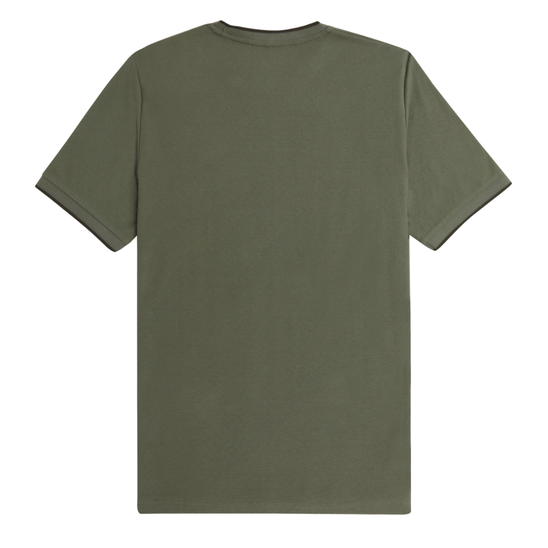 Fred Perry Crepe Pique Tee in Laurel Wreath Green