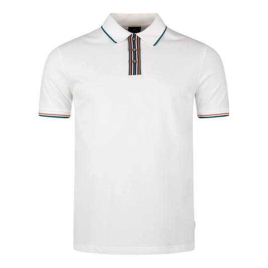 Paul Smith Striped Polo in White