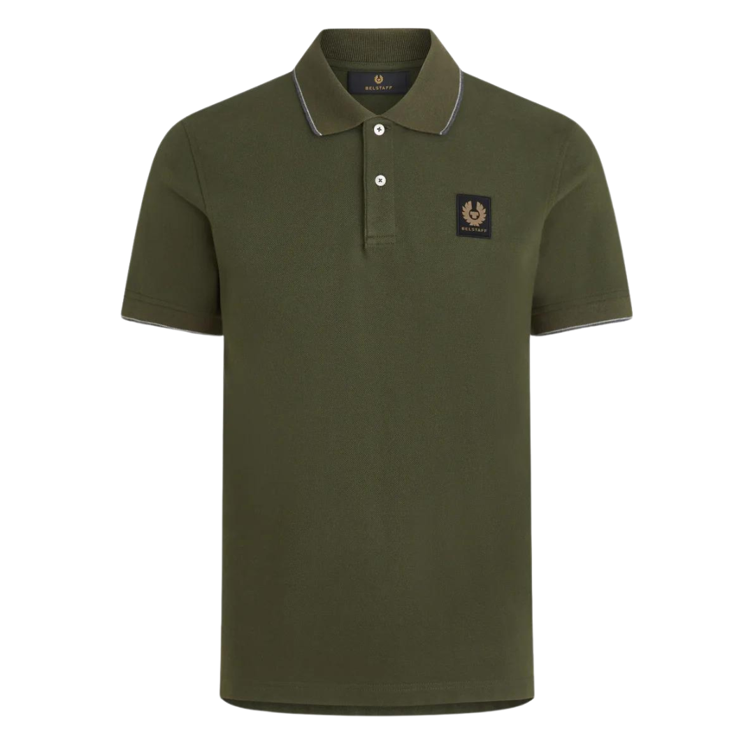 Belstaff Tipped Polo in Tile Green