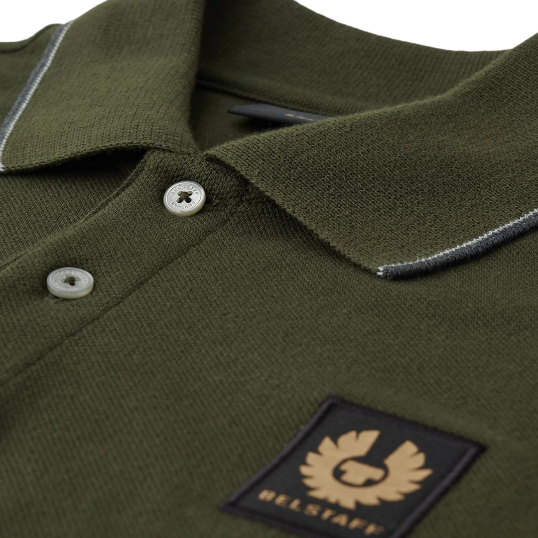 Belstaff Tipped Polo in Tile Green