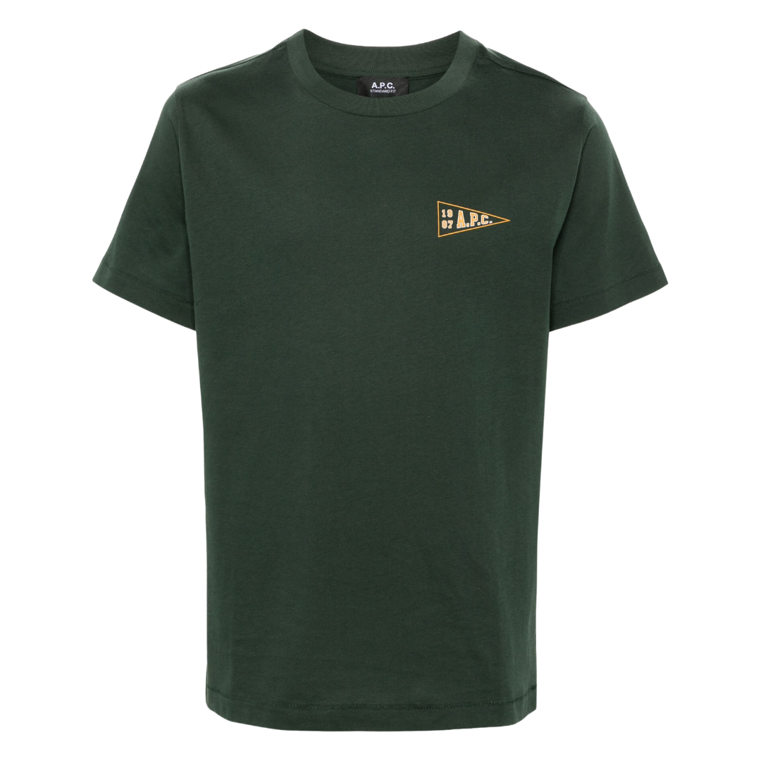 A.P.C University Tee in Dark Green