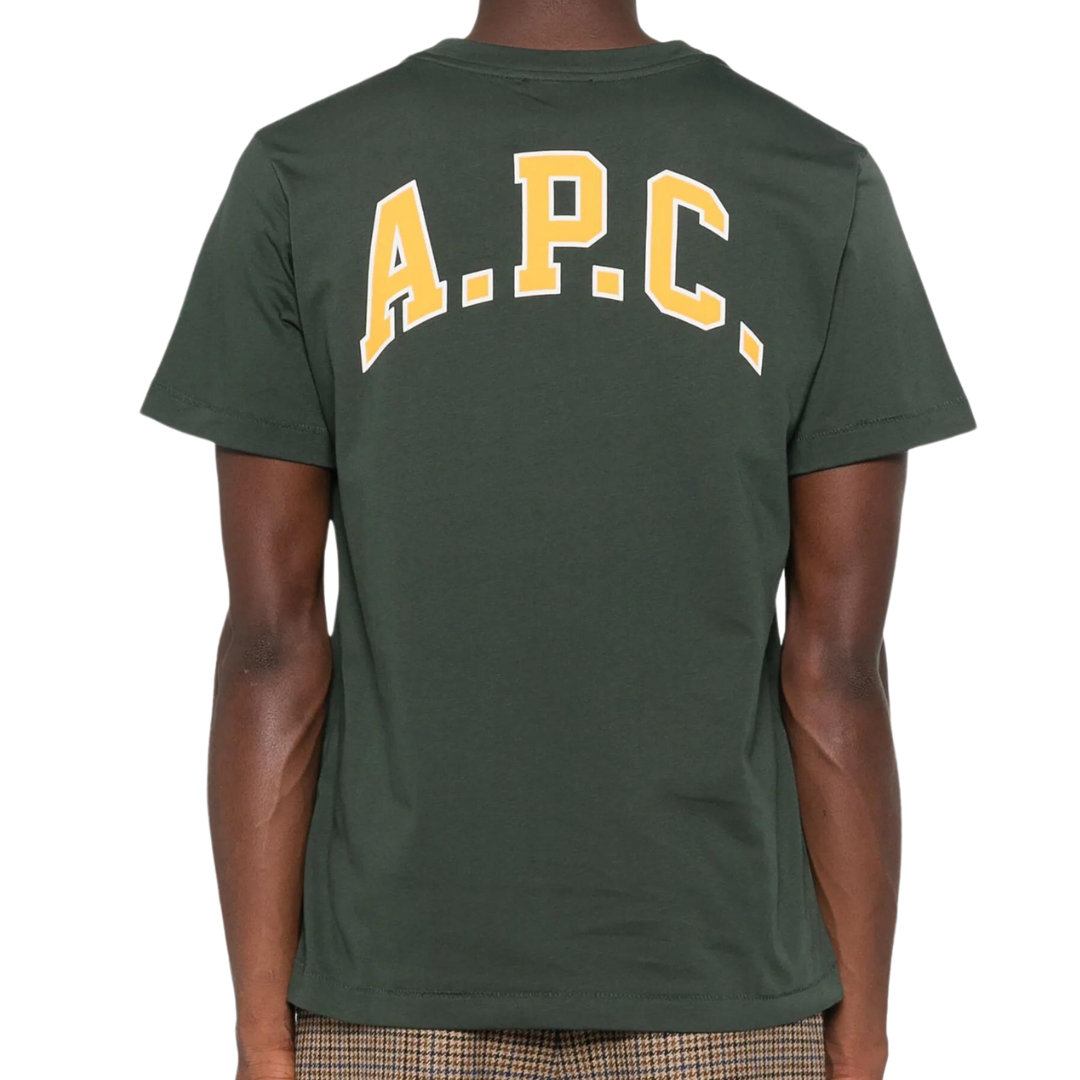 A.P.C University Tee in Dark Green