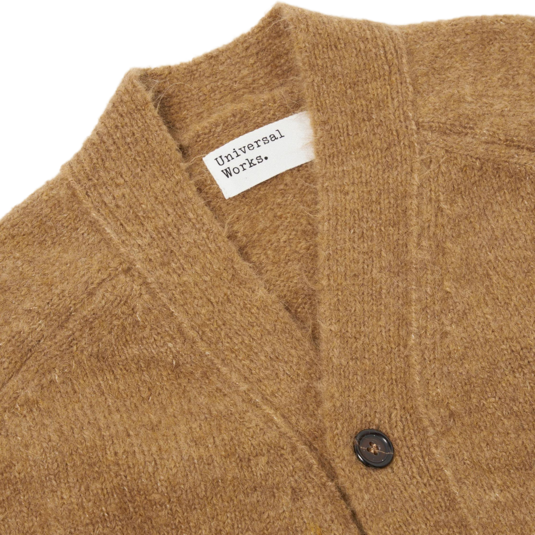 Universal Works David Cardigan in Sand