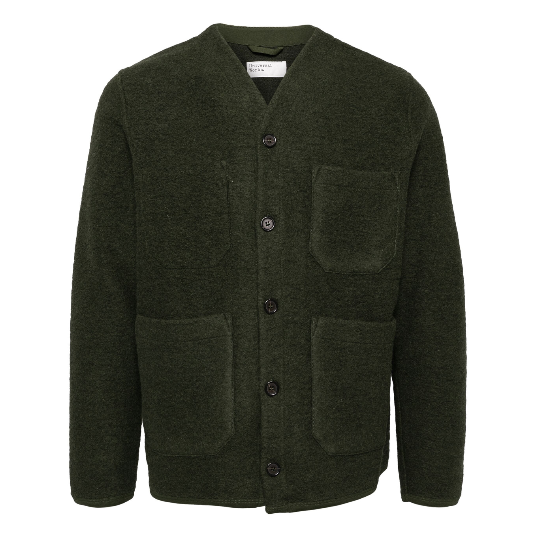 Universal Works Cardigan in Olive