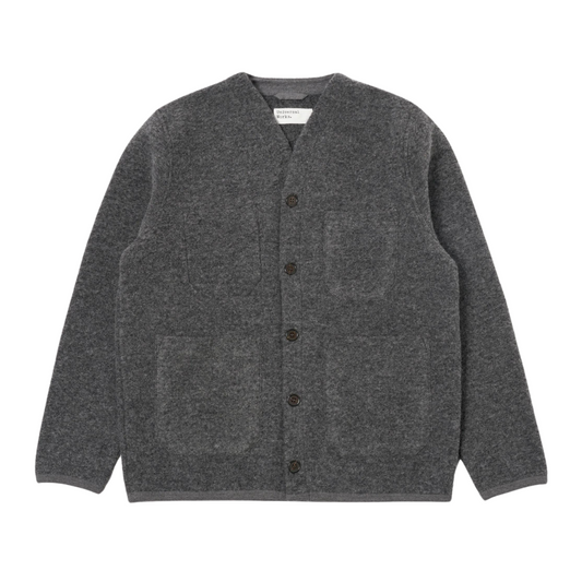 Universal Works Cardigan in Grey Marl