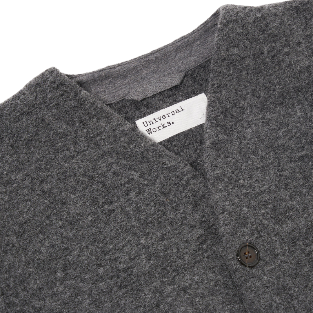 Universal Works Cardigan in Grey Marl