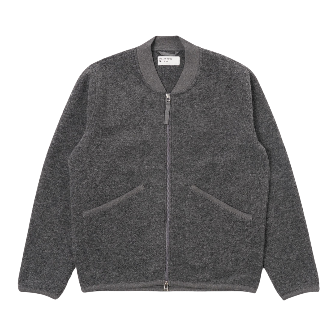 Universal Works Zip Bomber in Grey Marl