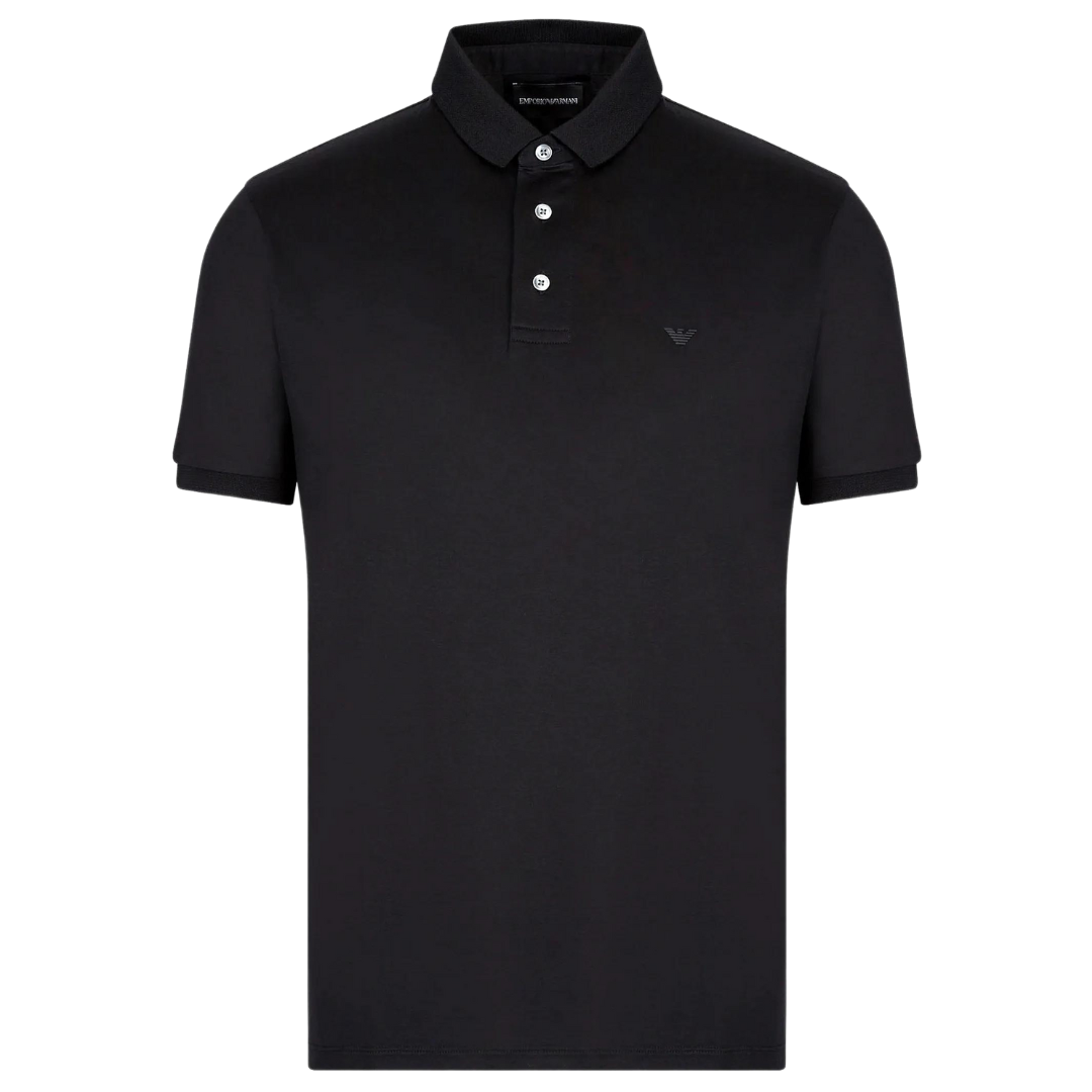 Emporio Armani Patch Polo in Black